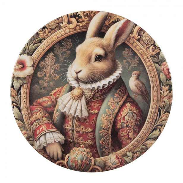 Servírovací umělý talíř Victorian Gentleman Rabbit - Ø 33*1 cm Clayre & Eef