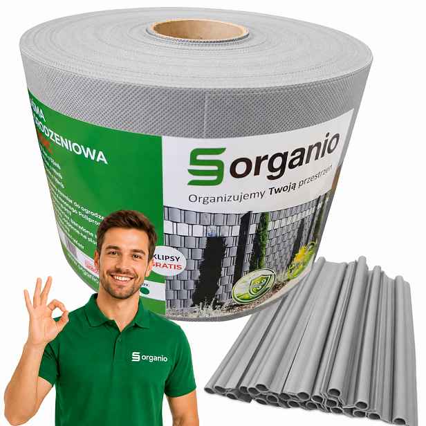 Stínící panelové pásy světle šedá 19,3 cm x 98 m klipy – kryty Organio