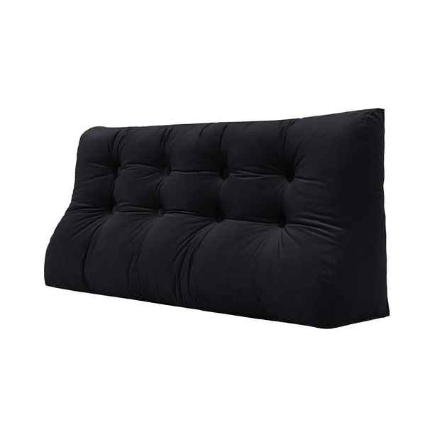 Vercart ZÁDOVÝ POLŠTÁŘ Kontura těla vzhled sametu Černý 120 cm