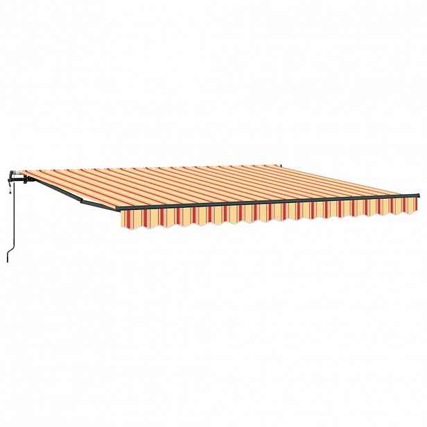 vidaXL Stahovací markýza Žlutá a oranžová 400 × 350 cm Látka a hliník