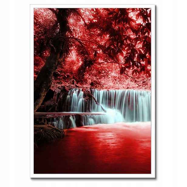 Plakáty v rámu 50x70 Červený vodopád Kaskáda
