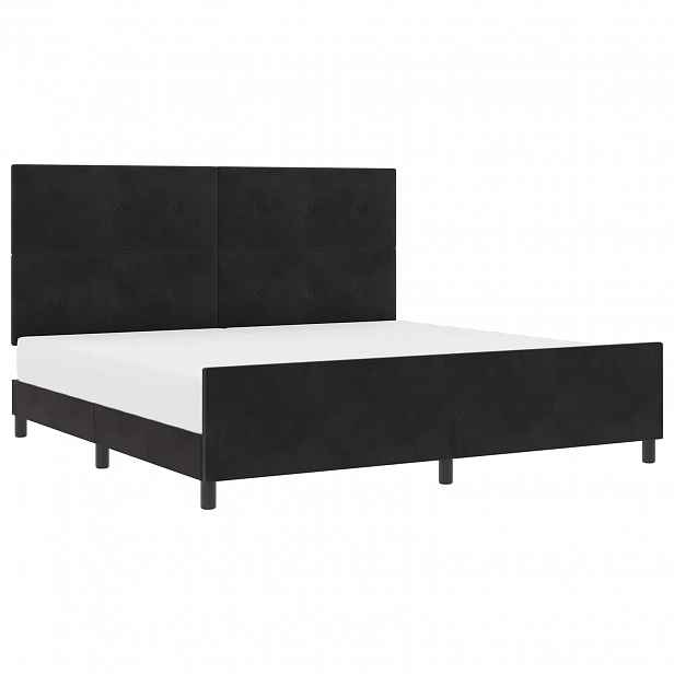 vidaXL Postel s boxspringem s čelo Černá 200 x 200 cm samet