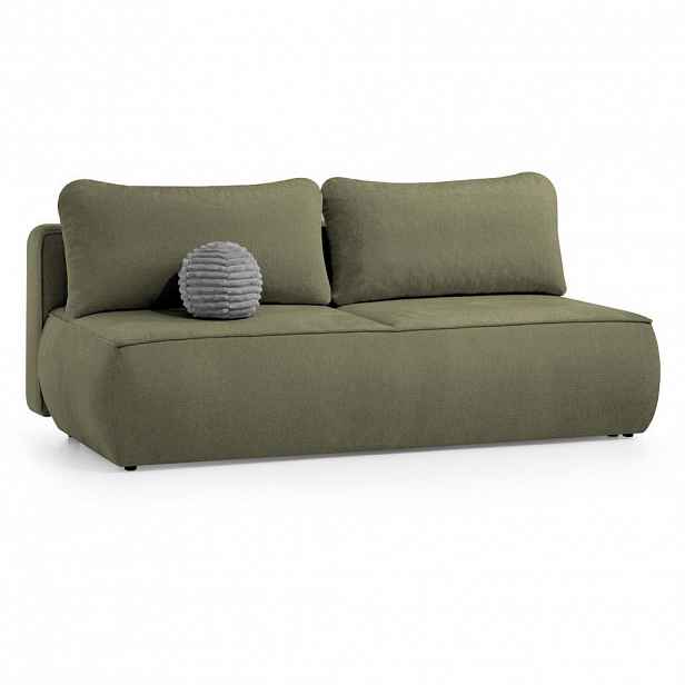 Beautysofa ROZKLÁDACÍ POHOVKA Darling, 2místná s úložným prostorem, tmavě zelená