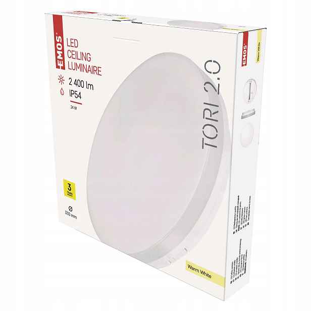 Emos Tori Led stropní svítidlo 24 W, 3000 K, IP54