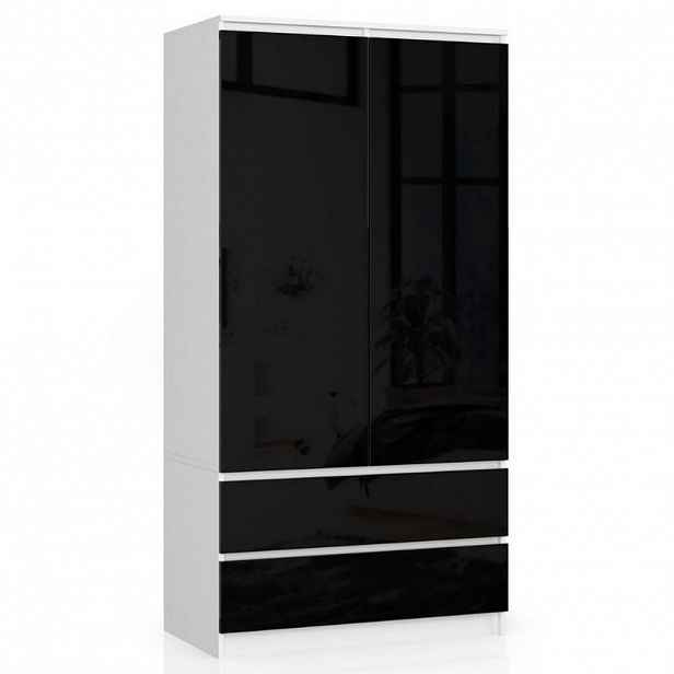 RAUMHIRSCH FURNITURE ŠATNÍK bílý, černý lesk 180/90/51