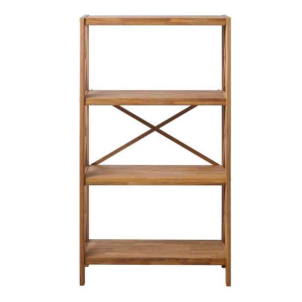 Regál z dubového dřeva v přírodní barvě 70x124 cm X-Shelf – Unique Furniture