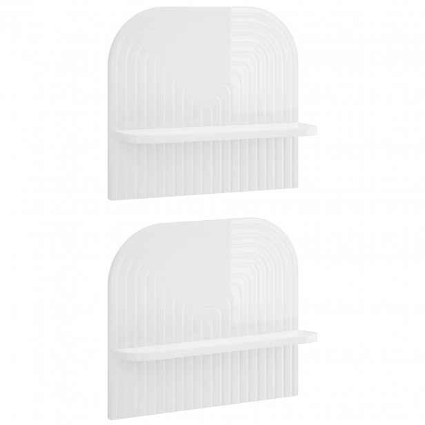 vidaXL Nástěnná polička 2 ks Bílá s vysokým leskem 41 x 13,5 x 37,5 cm