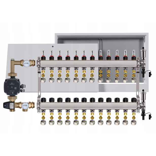 Nerezový rozdělovač pro podlahovku 12 box Pompa Grundfos Pex