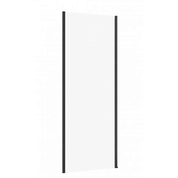 Cersanit Larga - Sprchová stěna 80 cm, černá/čiré sklo S932-133