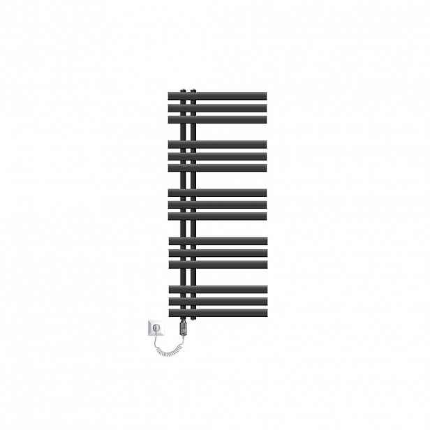 LuxeBath ELEKTRICKÝ koupelnový radiátor Iron EM 500 x 1200 mm, antracitový, s topným tělesem 900 W
