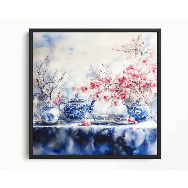 Rám Na Obraz Americká Krabička Japonský Porcelán Třešňové Višeň Čaj 60x60