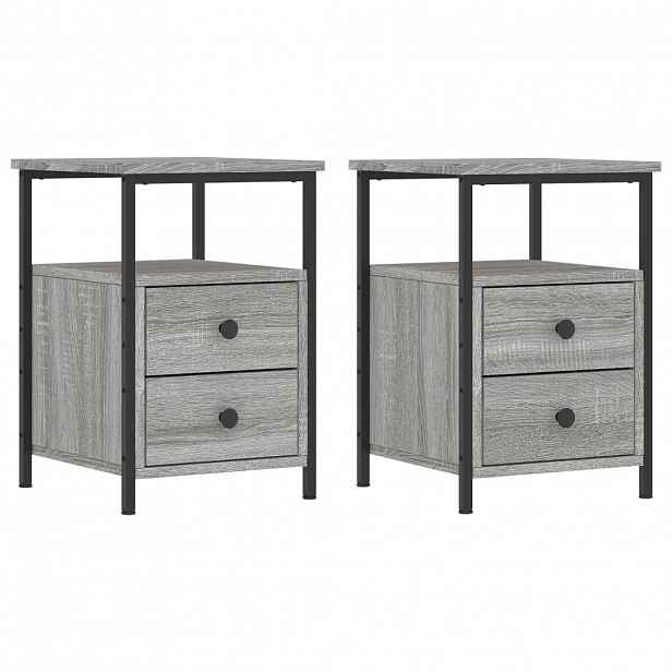 vidaXL Noční stolky 2 ks šedé sonoma 34x35,5x50 cm kompozitní dřevo