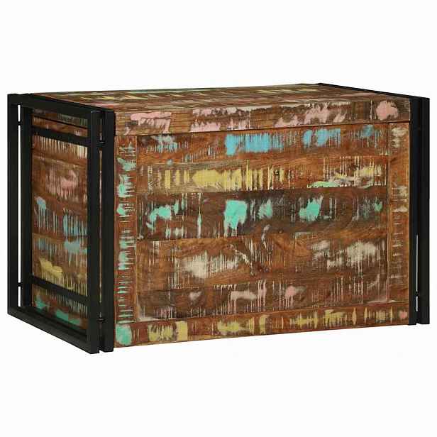 vidaXL Úložná krabice Hnědá a černá 80 x 50 x 50 cm recyklované dřevo