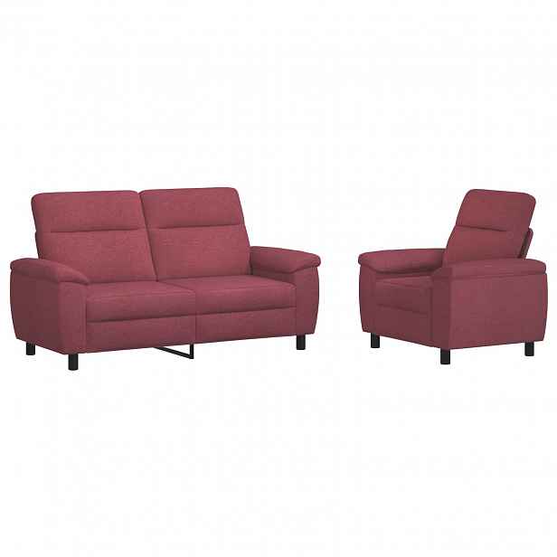 vidaXL Set pohovek 2 pcs Víno Červené Textil