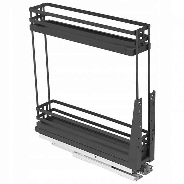 Koš Cargo Mini Deluxe Pro Skříňku 150 MM 2 Úrovně S Tlumením Dovírání Grafit