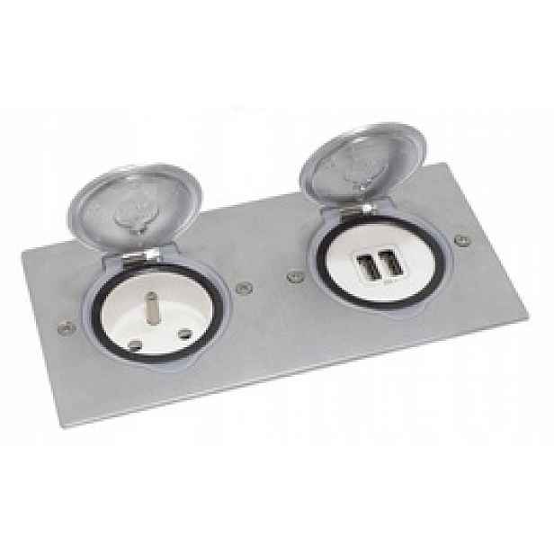 Podlahová zásuvka IP44 s Usb Inox Legrand 089702