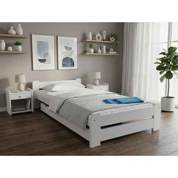 Postel Emily 90 x 200 cm, bílá Rošt: S laťkovým roštem, Matrace: Matrace Coco Maxi 20 cm