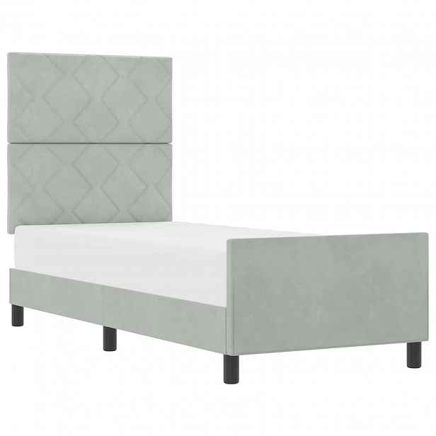 vidaXL Postel s boxspringem s čelo Světle šedá 80 x 200 cm samet