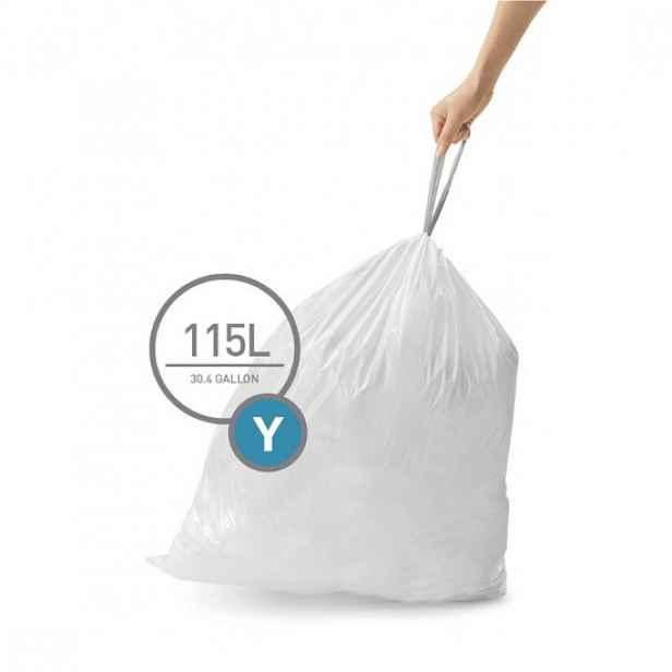 Pytle na odpadky, kód Y, 115 L / 200 ks, plastové - simplehuman