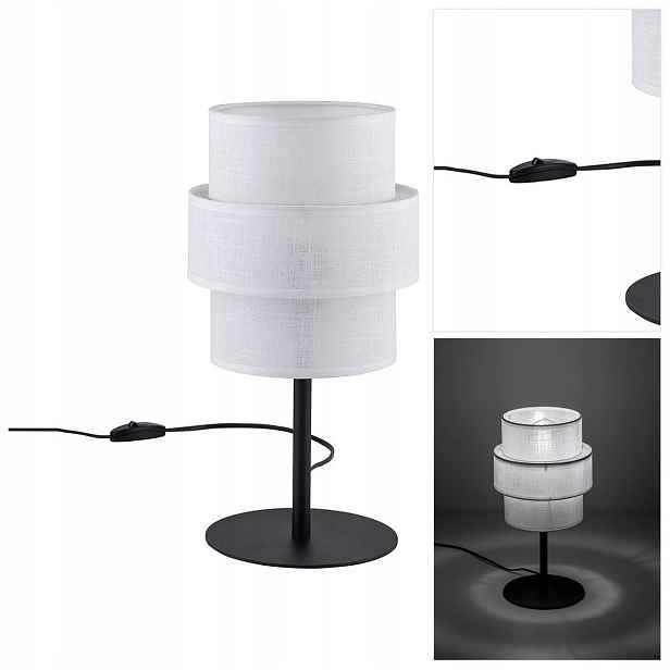 Stolní lampa Calisto bílá s jemným leskem v ložnici Tk Lighting
