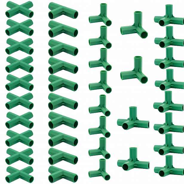 TEMU 40ks Výkonných Spojek pro Skleníky - Odolné Čtyřcestné Spojky pro Zahradní Konstrukce pro Rámové Trubky 11mm/0,43", Opěrné Kolíky pro Hrozny,