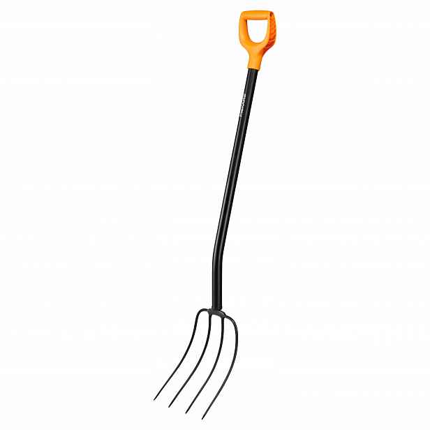 Fiskars Solid Zahradní kovové vidle na hnůj a kompost sena, silné