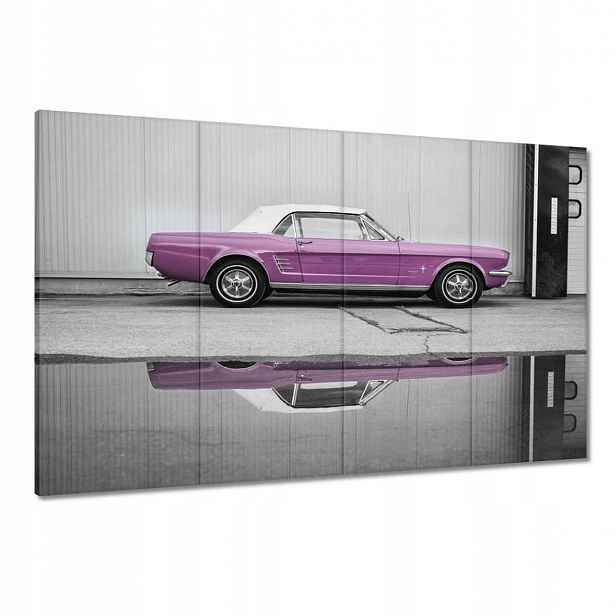 Obrazy 120x80 Ford Mustang Pudrová růžová