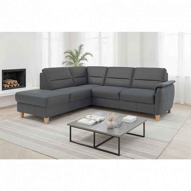 Sit & More ROHOVÁ SEDAČKA, textil, kůže, černá