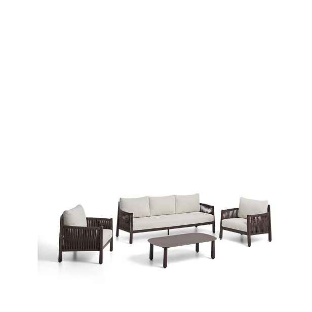 Hnědý/béžový zahradní lounge set z masivu akácie pro 5 osob Aleria – Kave Home