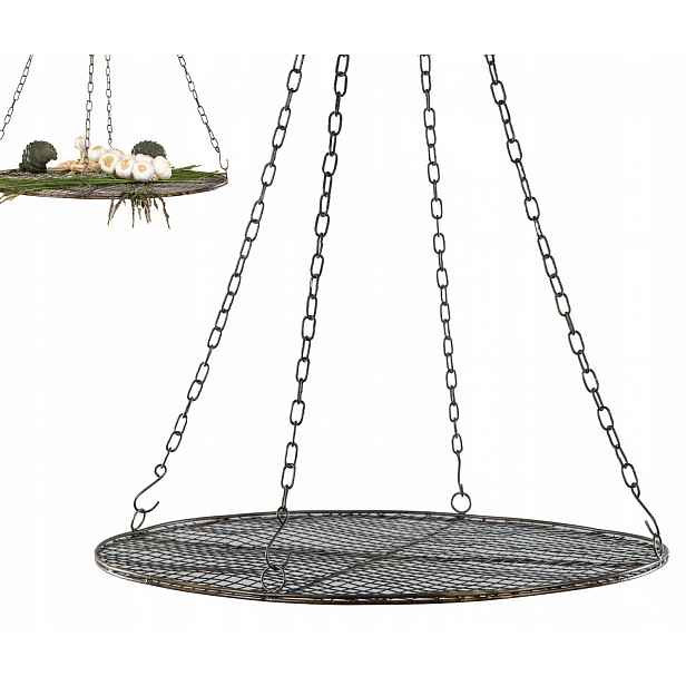 Košík Na Ovoce Zelenina Dekorace 60 cm závěsný plochý velký