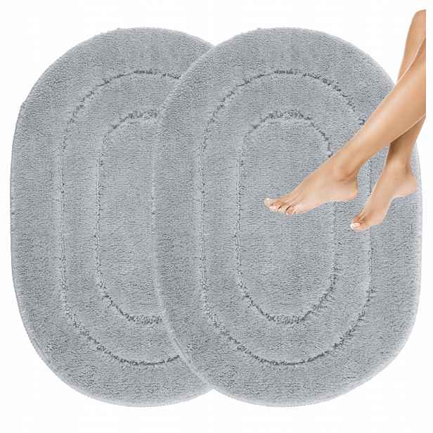 Koupelnové koberce Komplet Měkký Protiskluzový Pro Praní 2ks 40x60cm