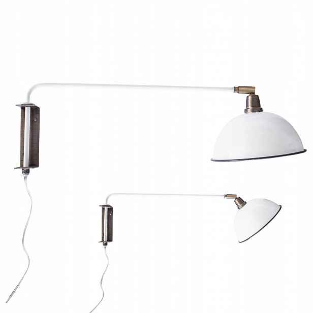 Nástěnná lampa Kinkiet bílá s kovovým vypínačem do obývacího pokoje ložnice