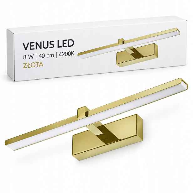 Osvětlení zrcadla Venus 8W 40 cm zlaté Led neutrální 4200K IP44 580lm