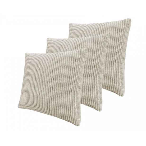 Set 3x dekorativní polštář 50x50 cm ZANE - krémový