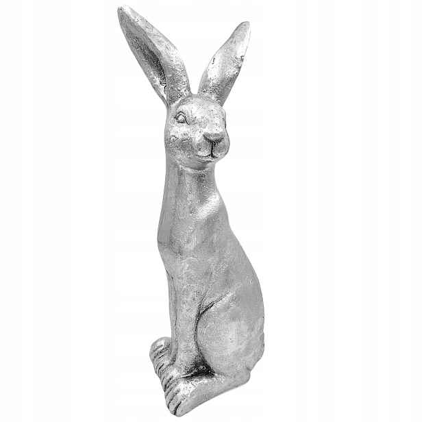 Velikonoční Zajíček Stříbrný Velký Vánoční Dekorace Figurka 60 cm