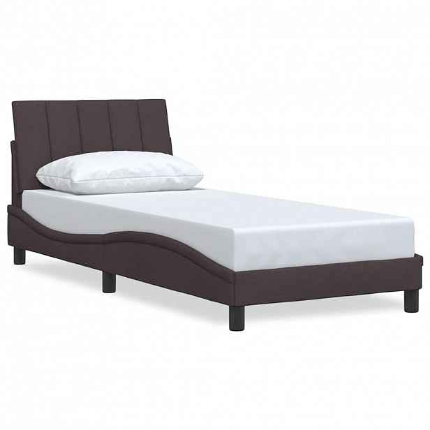 vidaXL Rám postele bez matrace Hanko tmavě hnědý 90 x 200 cm textil