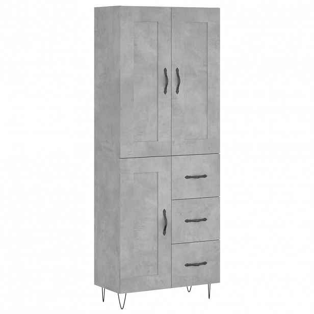 vidaXL Skříň highboard betonově šedá 69,5x34x180 cm kompozitní dřevo