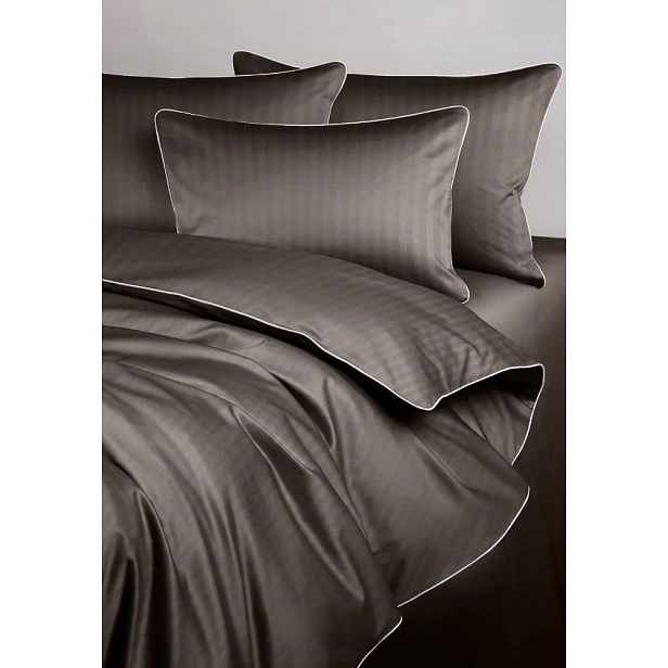 damašek Povlečení Espresso s bílým lemováním 180x200 Maro Home