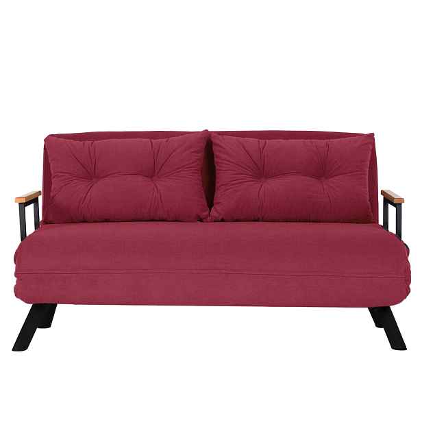 Hanah Home Dvoumístná rozkládací pohovka Seater Sando bordó