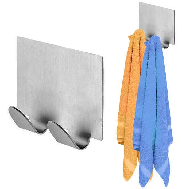 HomePRO 1410 Háček na ručníky, utěrky, nerezový, stříbrný