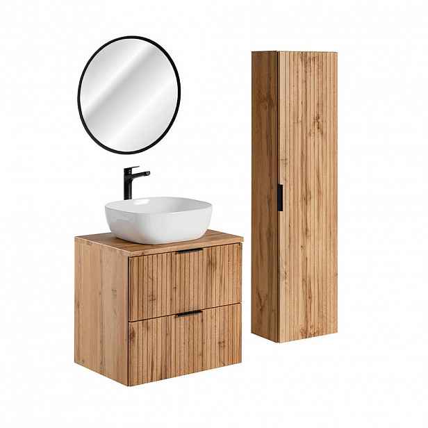 Petits-meubles KOUPELNOVÝ NÁBYTEK 60.6cm Adriel 2er-Set Dubové dřevo