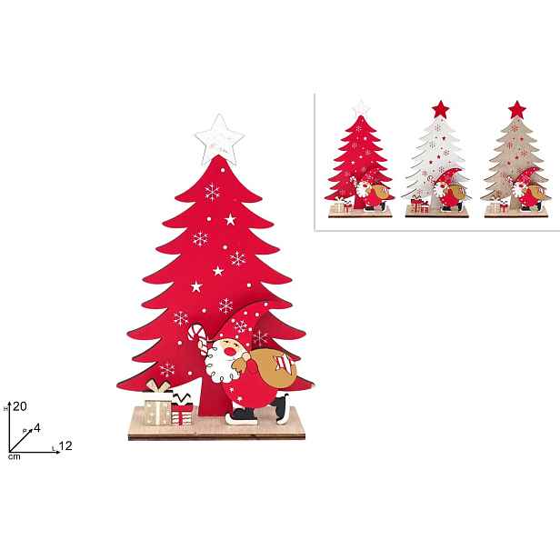 PROHOME - Dekorace vánoční stromeček / santa různé barvy