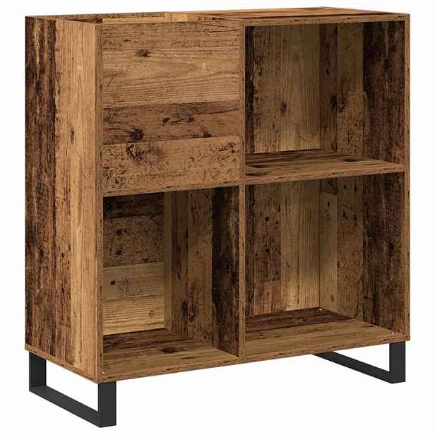 vidaXL Skříň na gramofonové desky Staré dřevo 84,5 x 38 x 89 cm
