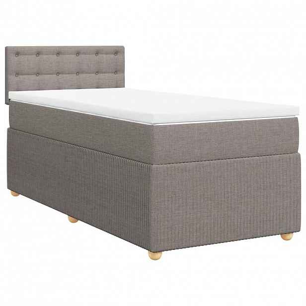 vidaXL Box spring postel s matrací taupe 100 x 200 cm textil
