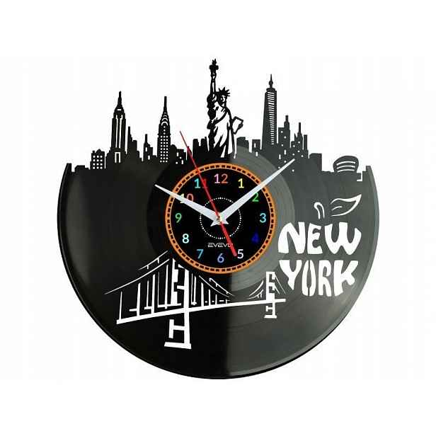 New York Dárek Originální dekorace do domu Hodiny z vinylové desky