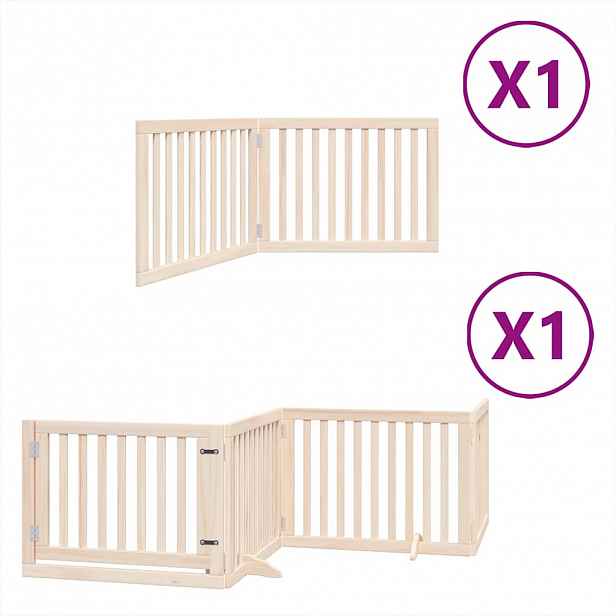 vidaXL Zábrana pro psy s dvířky skládací 6 panelů 480 cm topol