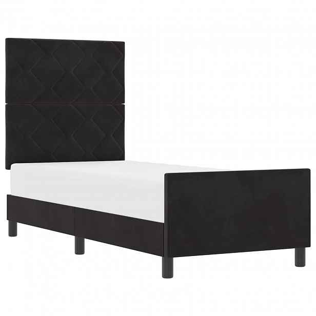 vidaXL Postel s boxspringem s čelo Černá 80 x 200 cm samet