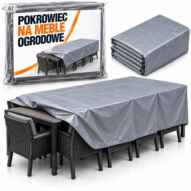 Obal na zahradní nábytek Voděodolný Silný set Stůl Šedý 450x250x75