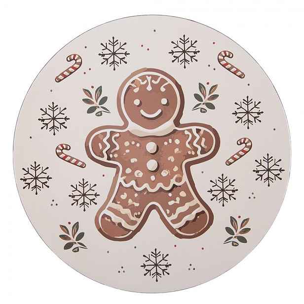 Plastový talíř s perníčkem Gingerbread Magic L - Ø 40*1 cm Clayre & Eef