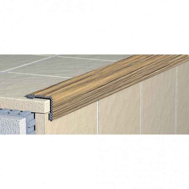 Schodová hrana schodová Havos dřev.modřín mat, hliník, délka 90 cm, výška hrany 11 mm, ALSHM990